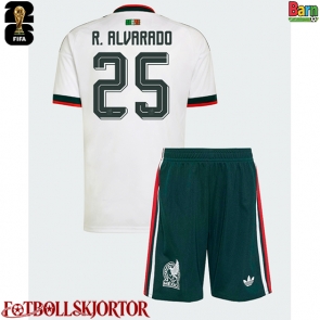 Mexiko Roberto Alvarado #25 Borta Kläder Barn VM 2026 Kortärmad (+ Korta byxor)